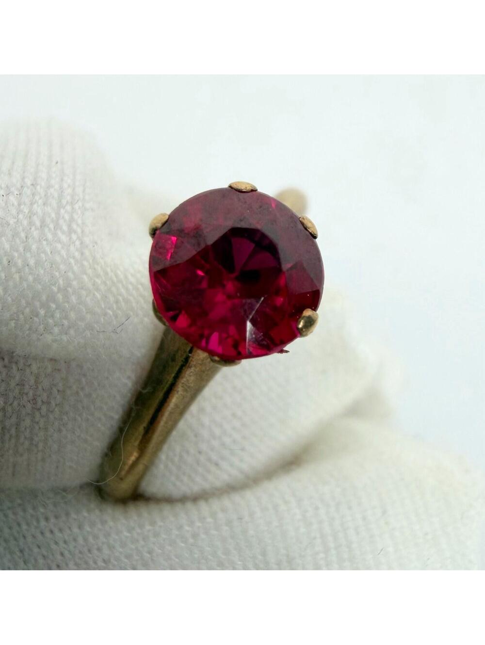 Vintage Pink Sapphire and Solid Gold Ring Women’s Size 6.5 - Picture 8 of 16